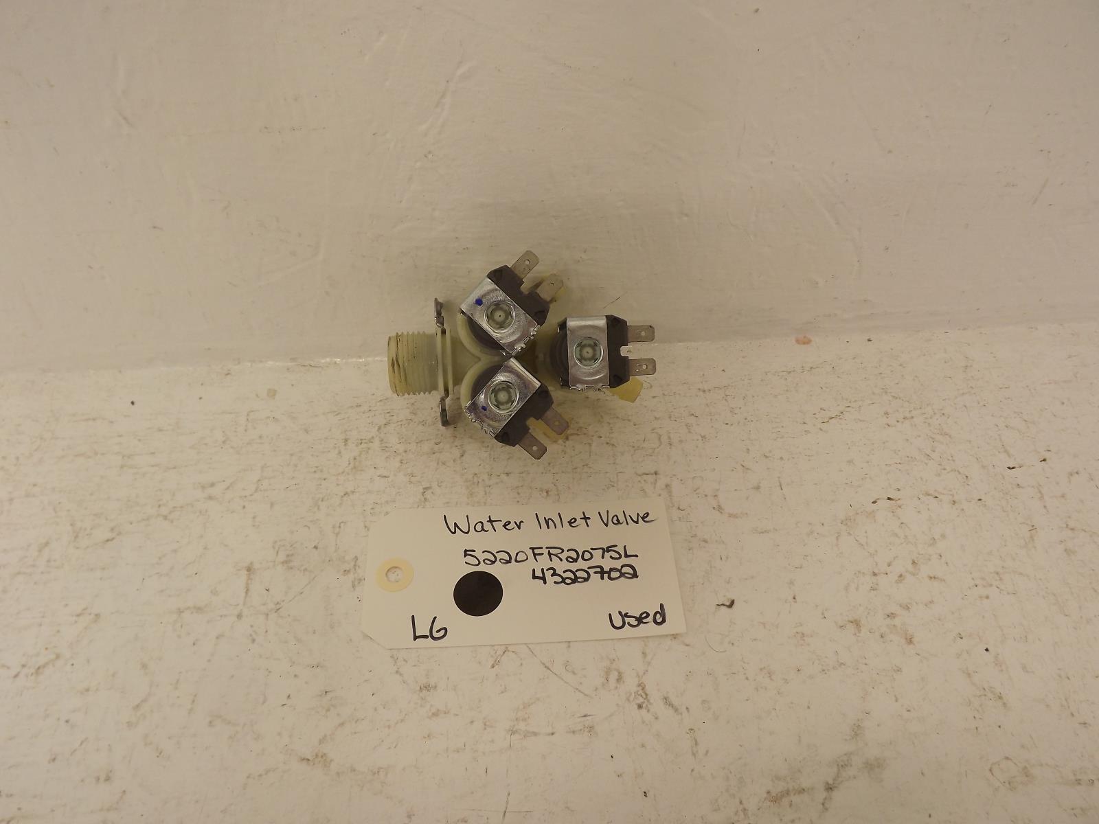 LG Washer 5220FR2075L 4322702 Water Inlet Valve Used LG Washer 5220FR2075L 4322702 Water Inlet Valve Used
